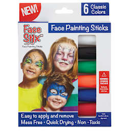 Kwik Stix Face Stix - Front of package of 6 Classic Colors
