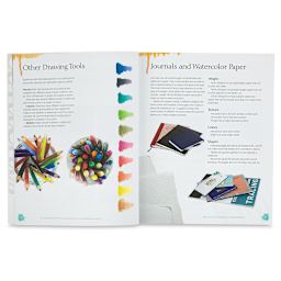 No Excuses Watercolor - Inside spread on drawing tools and watercolor paper
