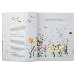 The Spirit of the Brush - Spread showing Chinese brush painted flowers
