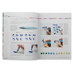 Modern Watercolor - Inside spread showing Lettering techniques
