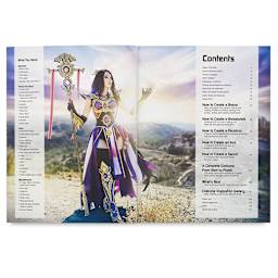 The Costume Making Guide - Inside spread listing Table of Contents and supplies you need

