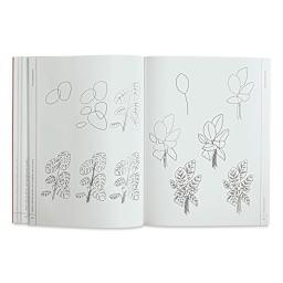 100 Flowers and Plants - Inside spread on drawing various Greenery