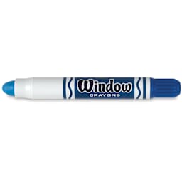 Crayola Washable Window Crayons - Single Blue Crayon shown uncapped and horizontally