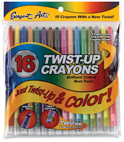 Sargent Art Twist-Up Crayons - Front of package of 16 pc set
