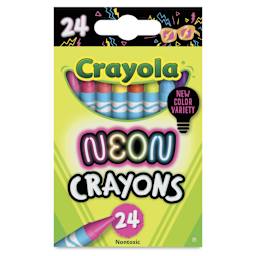 Crayola Neon Crayons - Glow Colors, Set of 24, front of the packaging