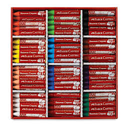 Faber-Castell Jumbo Beeswax Crayon Sets - Class pack package of 240 open showing sections
