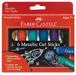 Faber-Castell Gel Stick Sets - Front of package of Set of 6 Metallic Sticks