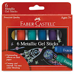 Faber-Castell Gel Sticks - Set of 6, Metallic Colors, front of the packaging
