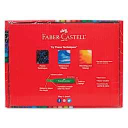 Faber-Castell Gel Sticks -  Set of 260, Assorted Colors, back of the packaging