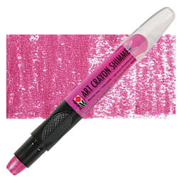 Marabu Art Crayon - Shimmer Rose Pink, crayon with swatch