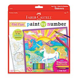 Faber-Castell Color By Number Sets - Front view of Unicorn Fun package shown