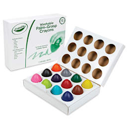 Crayola Young Kids Palm-Grasp Crayons - Set of 12, inside of the packaging