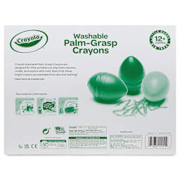 Crayola Young Kids Palm-Grasp Crayons - Set of 12, back of the packaging