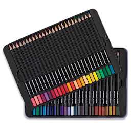Bruynzeel Dutch Masters Colored Pencils - Set of 50 pencils shown in two storage trays