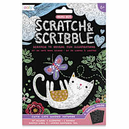Scratch and Scribble Mini Scratch Art Kit - Front of package of Cutie Cats
