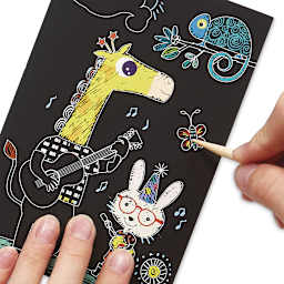 Ooly Scratch and Scribble Mini Scratch Art Kit - Hand scratching card from Safari Party