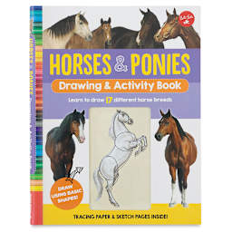 Horses & Ponies Drawing & Activity Book - Front cover of Book