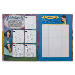 Disney Princess: Learn to Draw Princesses - Spread on how to draw Mulan
