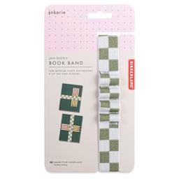 Kikkerland Inkerie Pen Holder Book Band - Green, packaging