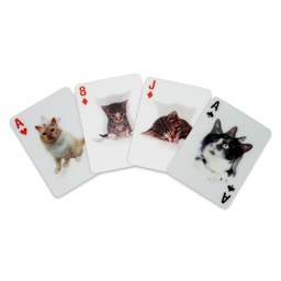 Kikkerland 3D Cats Playing Cards, 4 cards fanned out