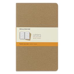 Moleskine Cahier Journals - 8-1/4" x 5", Ruled, Kraft, Pkg of 3, with packaging