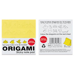 Origami Sticky Notes (front and back of packaging)