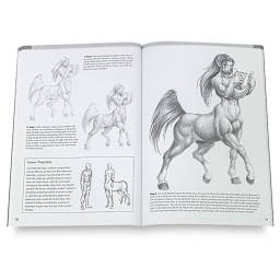 Drawing Made Easy: Dragons and Fantasy - Inside spread showing steps to draw Centaurs