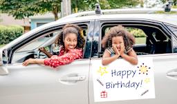 Happy Birthday Sign in Car