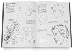 Drawing Faces - Spread showing steps to draw children's profiles