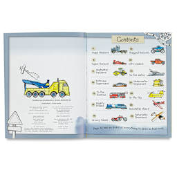 How to Draw Series - Inside spread of Vehicles book showing Table of Contents