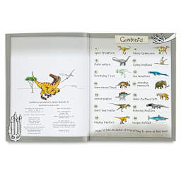 How to Draw Series - Inside spread of Dinosaurs book showing Table of Contents