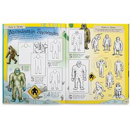 How to Draw Series - Inside spread of Monster Book showing how to draw an Abominable Snowman
