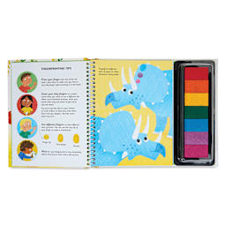 Usborne Fingerprint Activity Book - Dinosaurs, fingerprinting tips