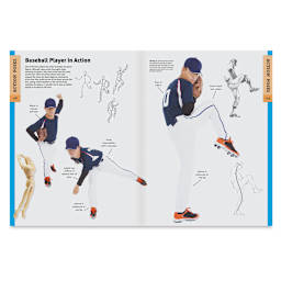 The Complete Book of Poses for Artists - Spread on drawing Baseball player
