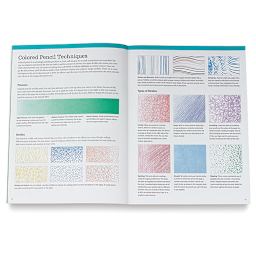 The Art of Colored Pencil Drawing - Inside spread with different pencil techniques
