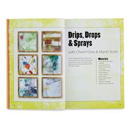 101 More Mixed Media Techniques - Inside spread on Drips, Drops and Sprays
