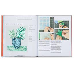 Block Print Book - Inside spread from Chapter One: Art Foam