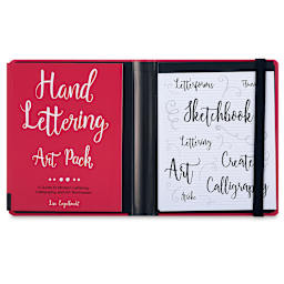 Hand Lettering Art Pack - Open Art Pack showing Guidebook and Sketchpad