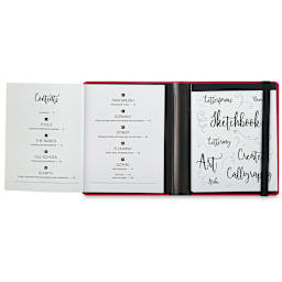 Hand Lettering Art Pack - Open Art Pack showing Table of Contents in Guidebook and Sketchpad