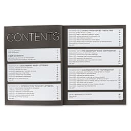 The Lettering Workshops - Inside spread of Table of Contents
