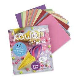 Kawaii Origami Kit - Book and papers shown