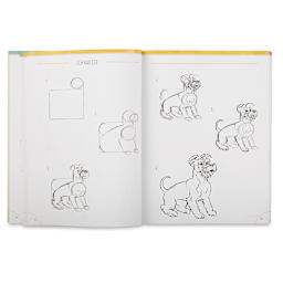 Big Book of Drawing Animals - Inside spread showing steps to draw a dog