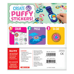 Klutz Make Your Own Puffy Stickers - Back of package shown
