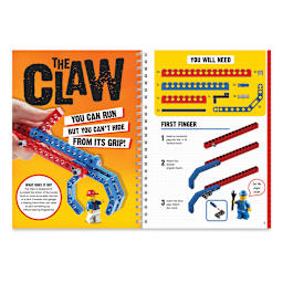 Klutz LEGO Gadgets - Spread of instruction book showing The Claw assembly