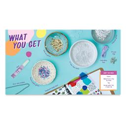 Make Your Own Glaze Craze Charms Kit - Instructions showing components of Kit
