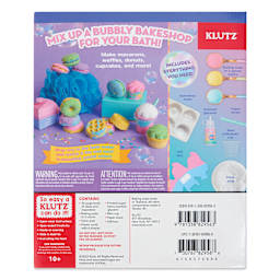 Klutz Bath Bomb Scented Bakery Kit, back of packaging