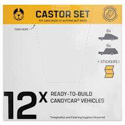 Candylab Castor Wooden Car Kit - Kit of 12