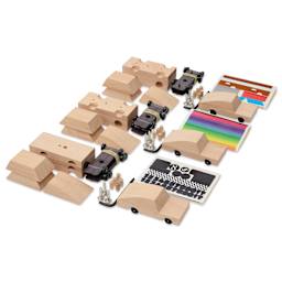 Candylab Castor Wooden Car Kit - Kit of 12, constructed cars