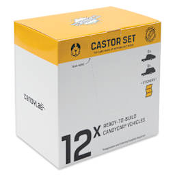 Candylab Castor Wooden Car Kit - Kit of 12, packaging