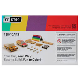 Candylab Castor Wooden Car Kit - Kit of 4, back of packaging